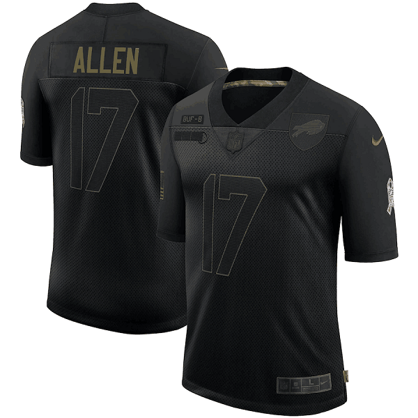 Men's Buffalo Bills #17 Josh Allen 2020 Black Salute To Service Limited Stitched Jersey